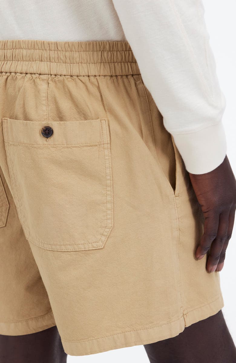 Madewell Everywear Cotton & Hemp Shorts, Alternate, color, Dune