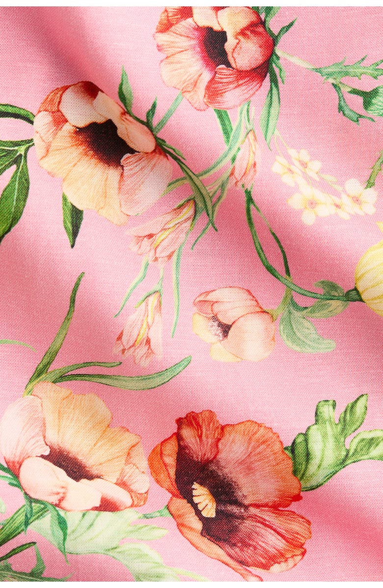 H&M Flared Linen-blend Dress, Alternate, color, Light Pink/Floral