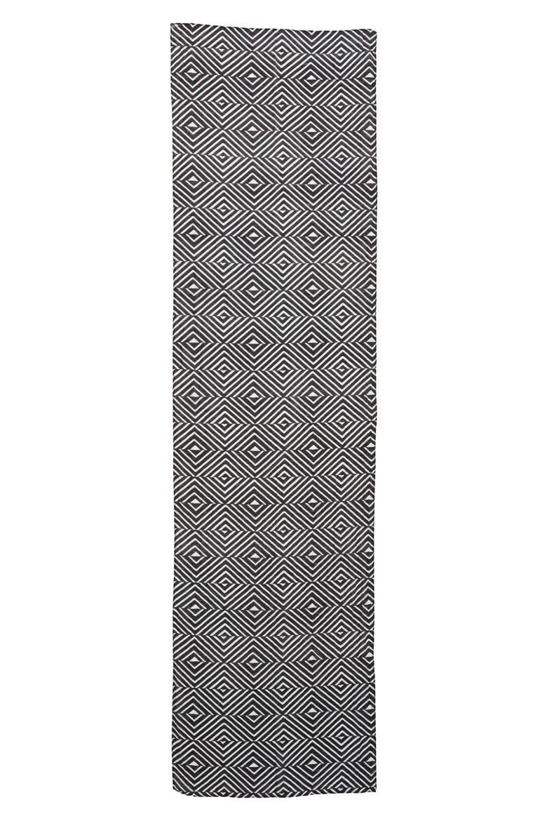 Geo Print Organic Cotton Blend Scarf, Alternate, color, BLACK
