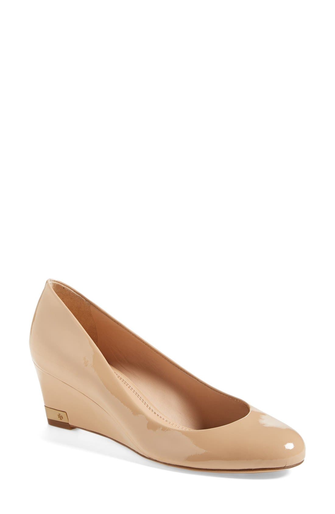 'Astoria' Wedge Pump, Main, color, TORY BEIGE PATENT