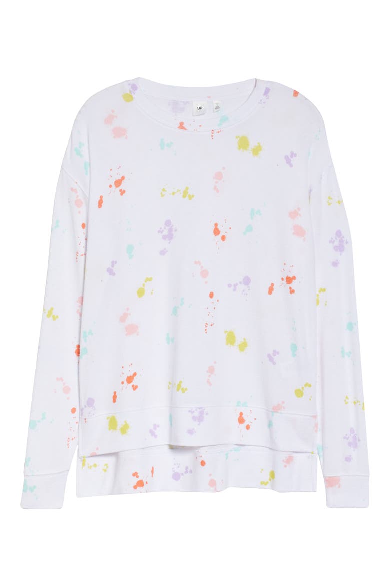 Comfy Sleep Top, Alternate, color, WHITE PAINT SPLATTER