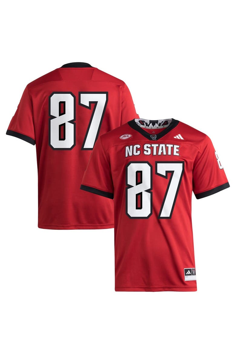 Men's adidas #87 Red NC State Wolfpack Premier Jersey, Main, color, Red