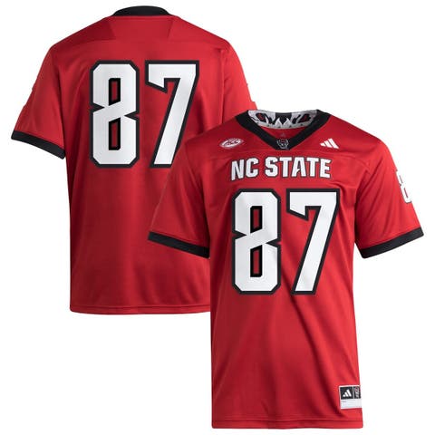 Men's adidas #87 Red NC State Wolfpack Premier Jersey