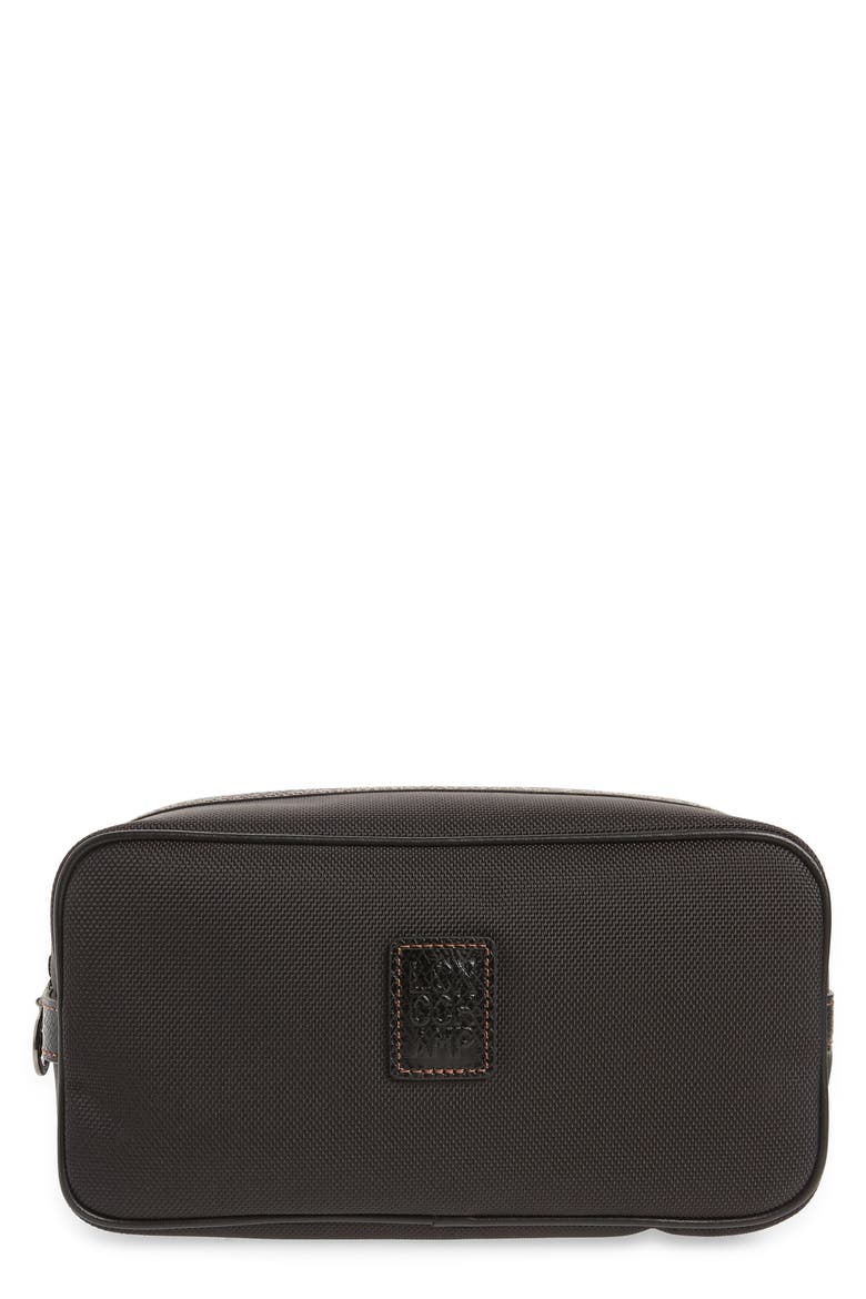Boxford Canvas & Leather Cosmetics Case, Main, color, BLACK