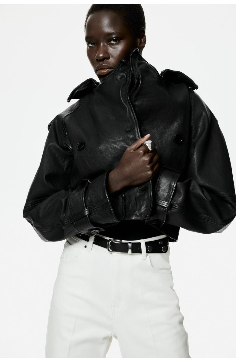 H&M Belted bootcut pants, Alternate, color, White