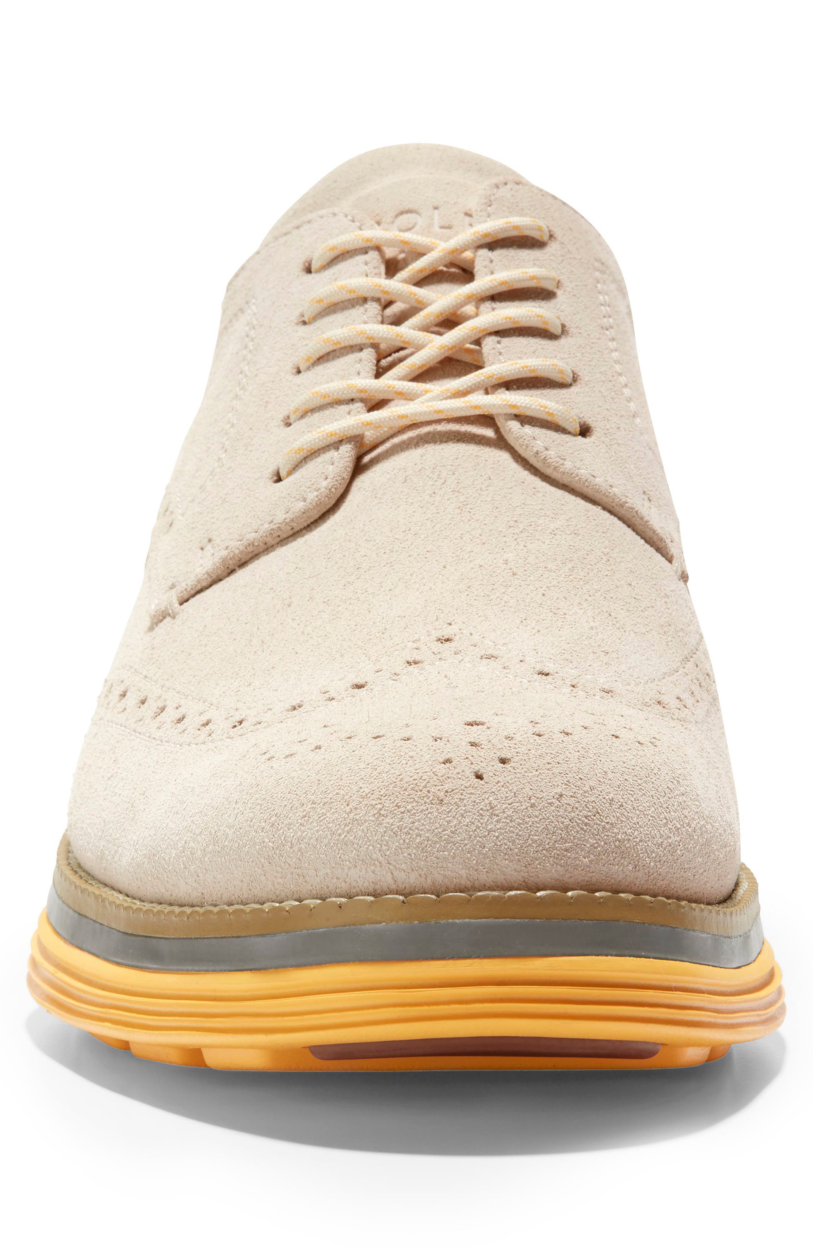 Original Grand Energy Meridian Short Wingtip Derby, Alternate, color, WHITECAP GREY SUEDE/ CITRUS