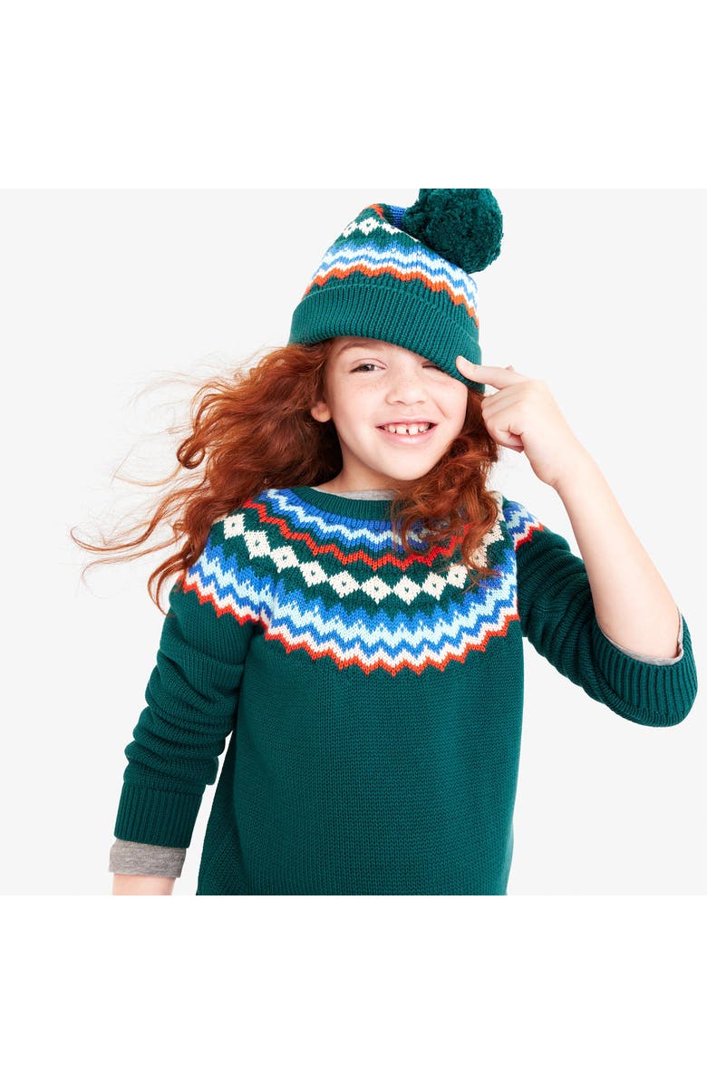 Primary Kids Fair Isle Sweater, Alternate, color, Spruce