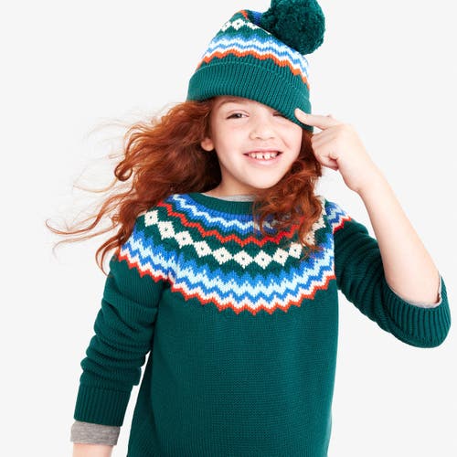 Primary Kids Fair Isle Sweater In Green
