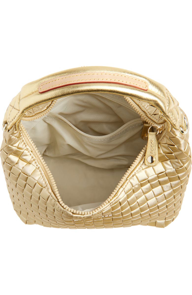 MZ Wallace Mini Metallic Woven Top Handle Hobo Bag, Alternate, color,