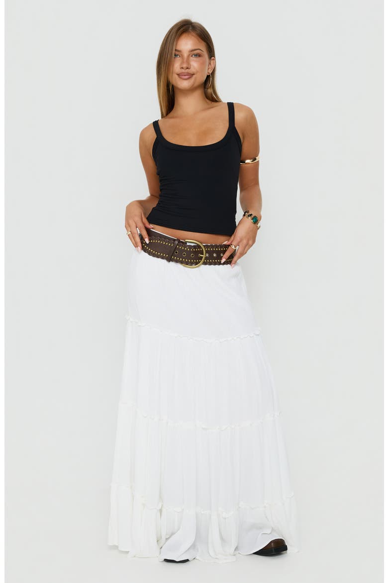 Miriah Tiered Maxi Skirt, Alternate, color, WHITE
