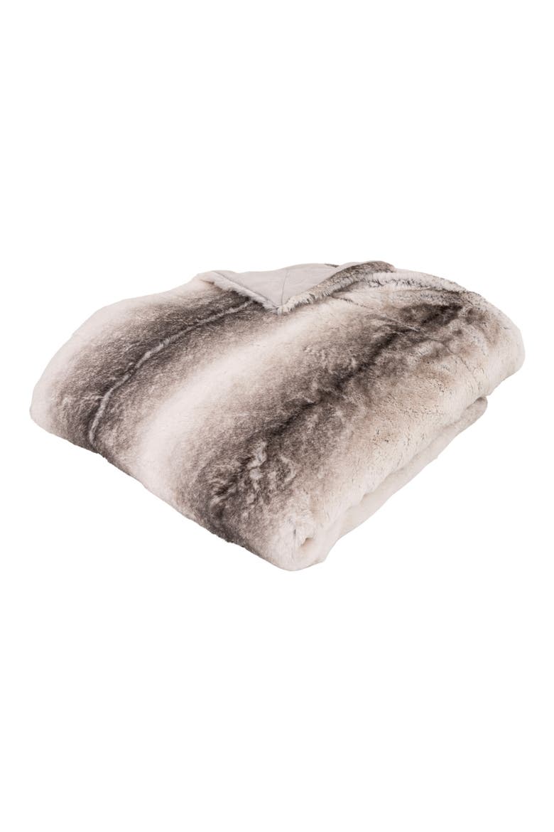 Wildlife Faux Fur Throw Blanket, Main, color, GREY