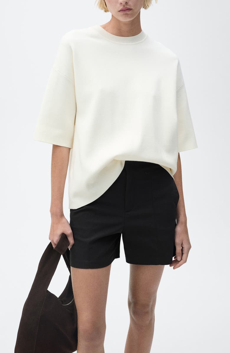 MANGO High Waist Cotton Shorts, Alternate, color,