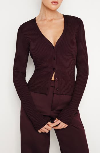 GOOD AMERICAN GOOD AMERICAN SHINE RIB CARDIGAN 