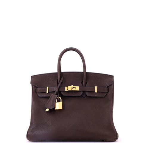 Birkin Handbag Brown Barenia Faubourg with Gold Hardware 25