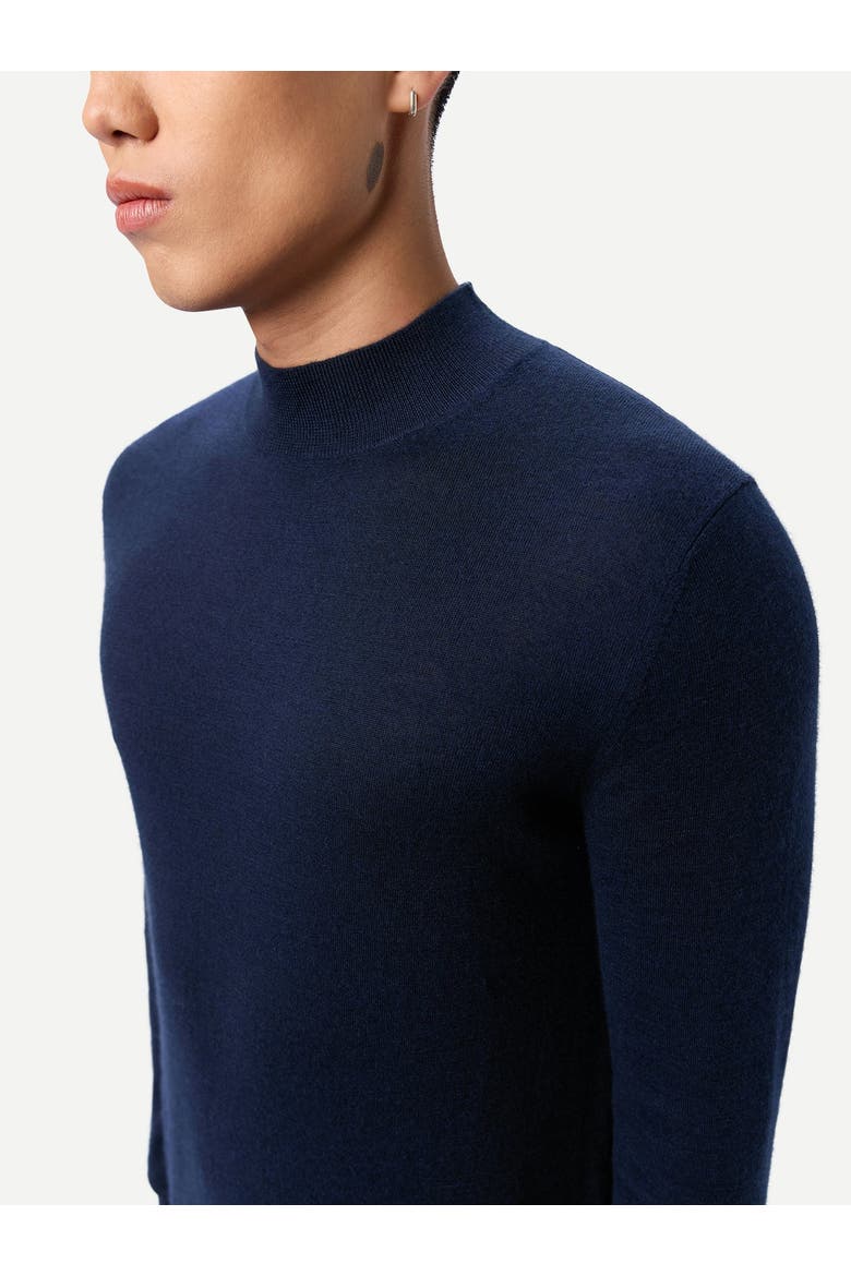 Men Cashmere Silk High Neck Sweater, Alternate, color, mood indigo