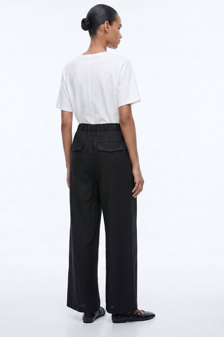 Azaleaora High Waist Linen Pants, Alternate, color, Black