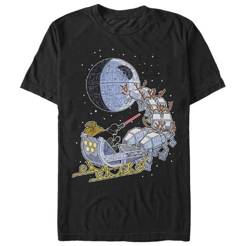 Men's Star Wars Christmas Darth Vader Santa's Sleigh  Graphic T-Shirt