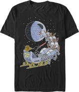 Star Wars Men's Star Wars Christmas Darth Vader Santa's Sleigh  Graphic T-Shirt