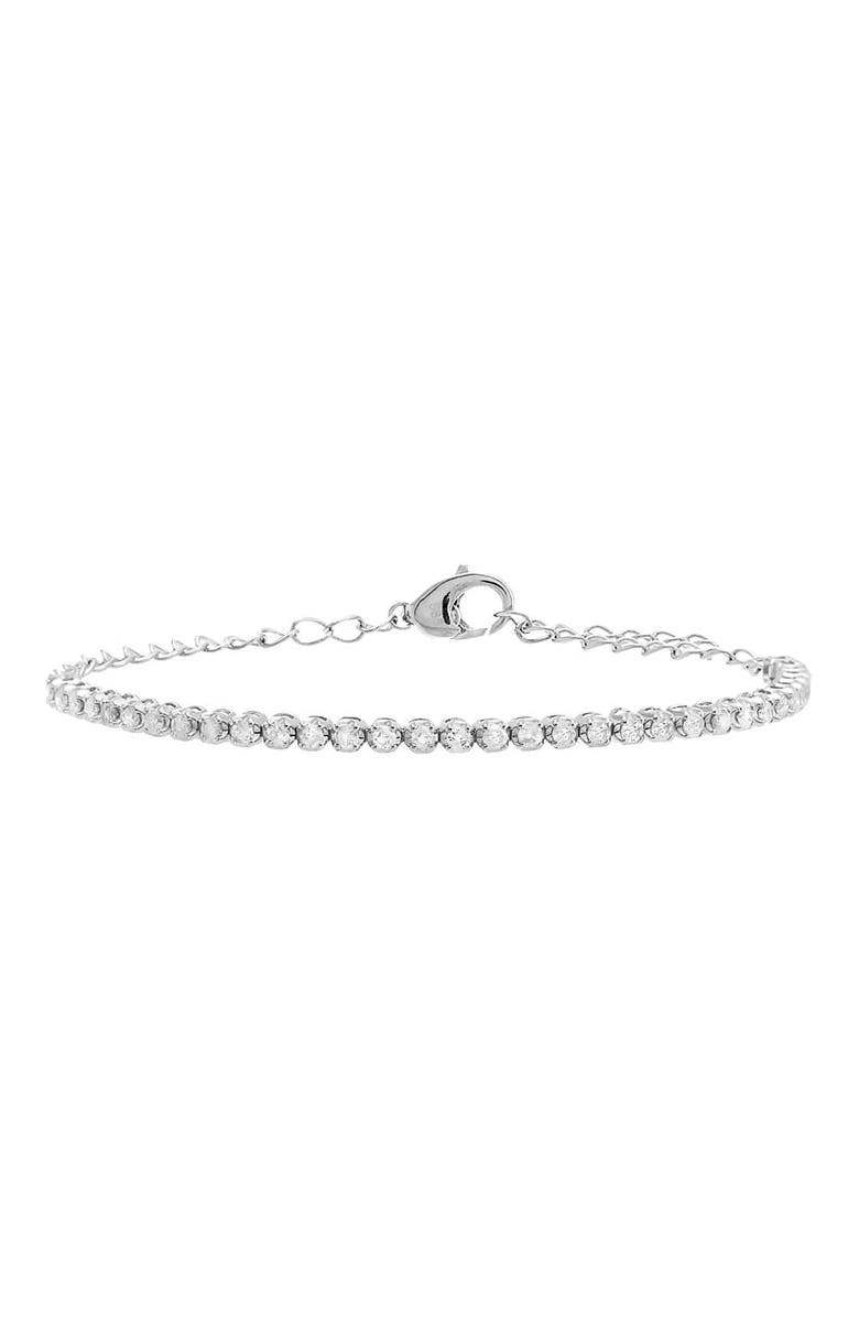 BY ADINA EDEN Mini Diamond Tennis Bracelet 14K, Main, color, 14K White Gold