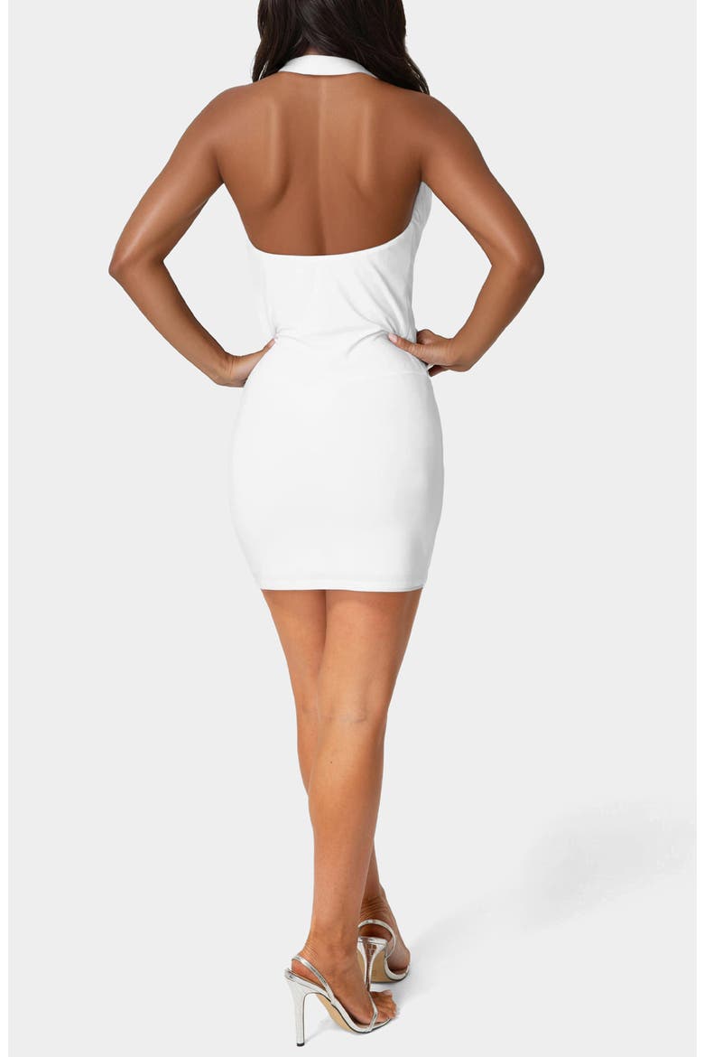 Cowl Neck Halter Minidress, Alternate, color, IVORY