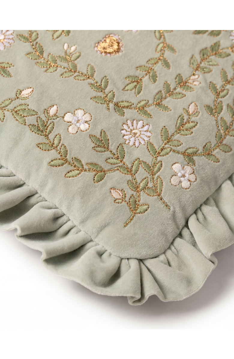 Elizabeth Scarlett Mediterranean Garden Velvet Everyday Pouch, Alternate, color, Sage