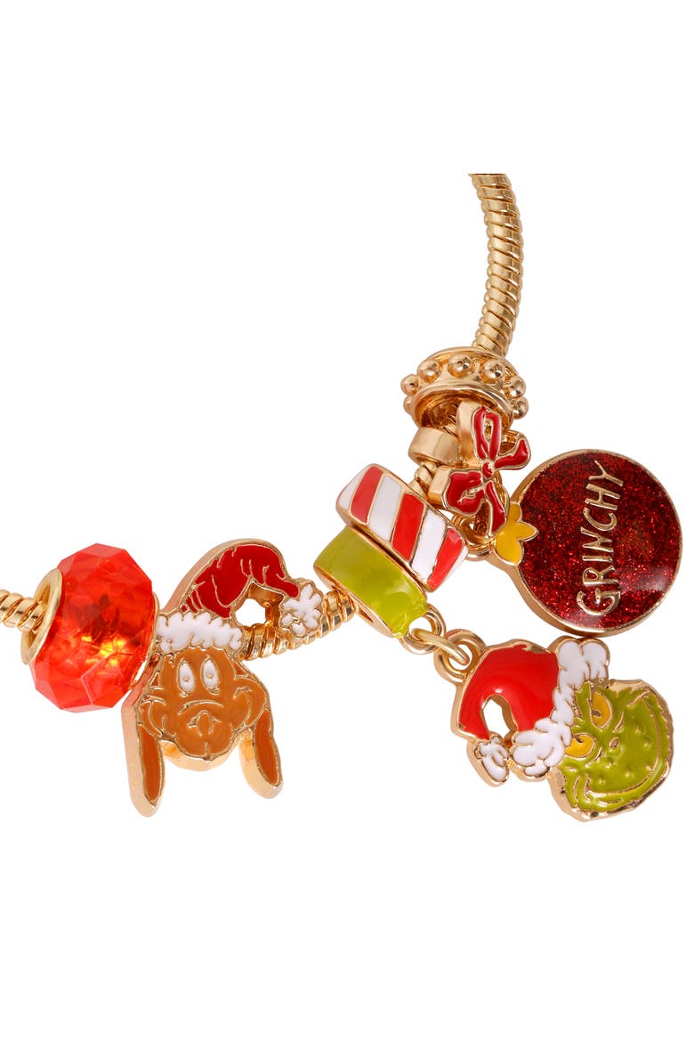 The Grinch Charm Bracelet for Women Official License, 7", Alternate, color, Gold