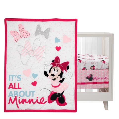 Disney Baby Minnie Mouse Love 3-Piece Nursery Crib Bedding Set