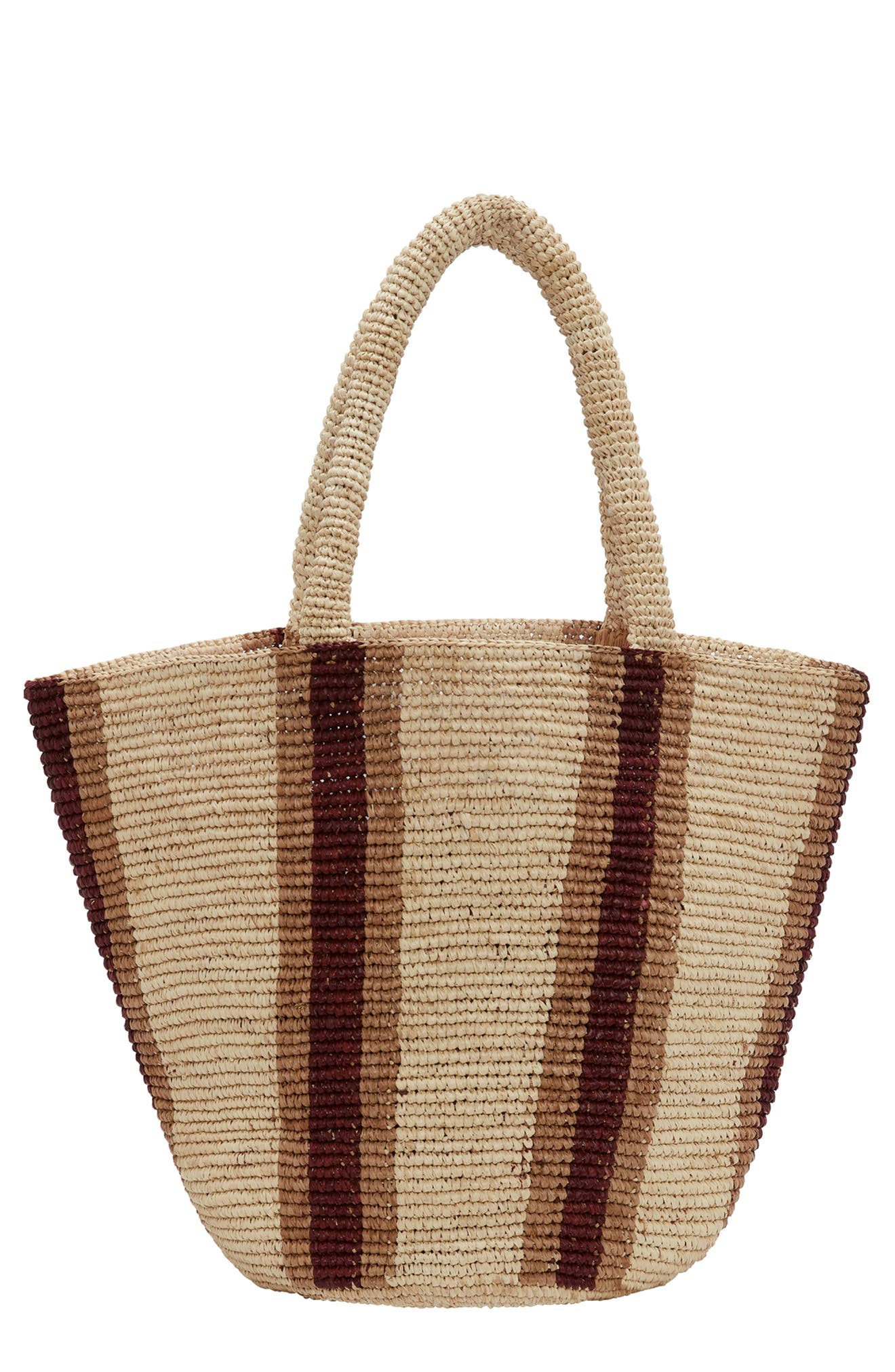 Vitamin A<sup>®</sup> Avalon Raffia Tote, Main, color, Chocolate Brown Multi