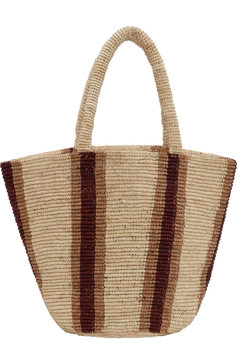 Vitamin A<sup>®</sup> Avalon Raffia Tote, Main, color, Chocolate Brown Multi