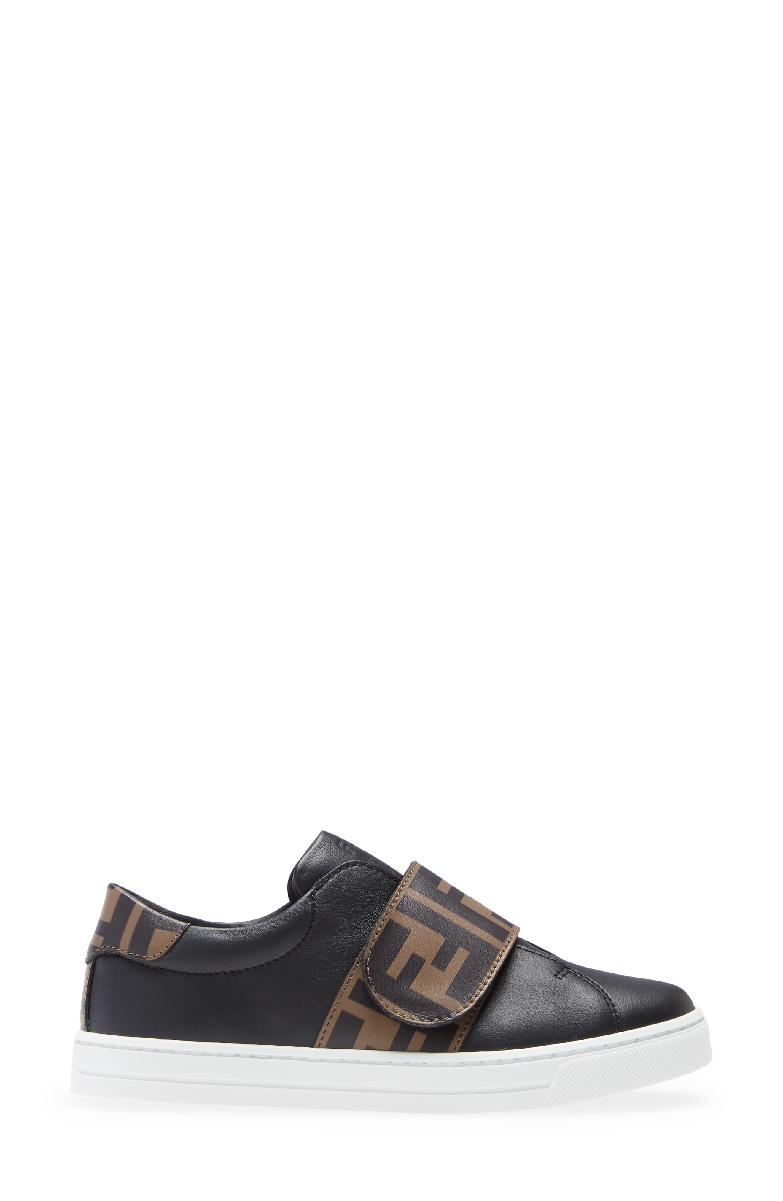 Fendi Kids' FF Logo Low Top Sneaker, Alternate, color, 
