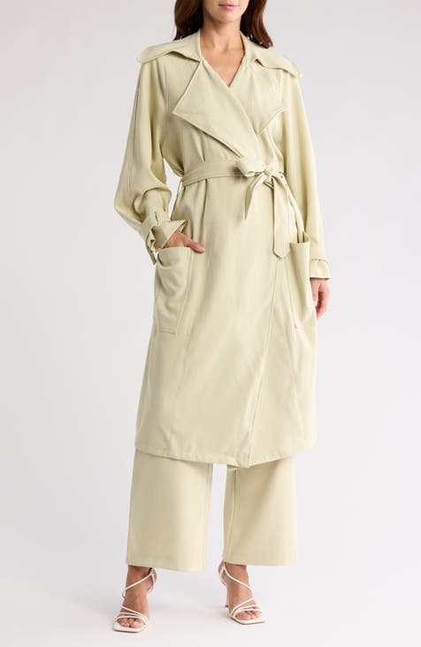 Oversize Tie Waist Trench Coat