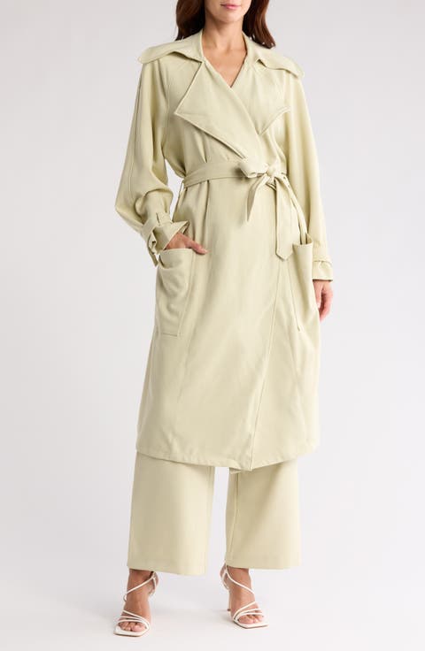 Oversize Tie Waist Trench Coat