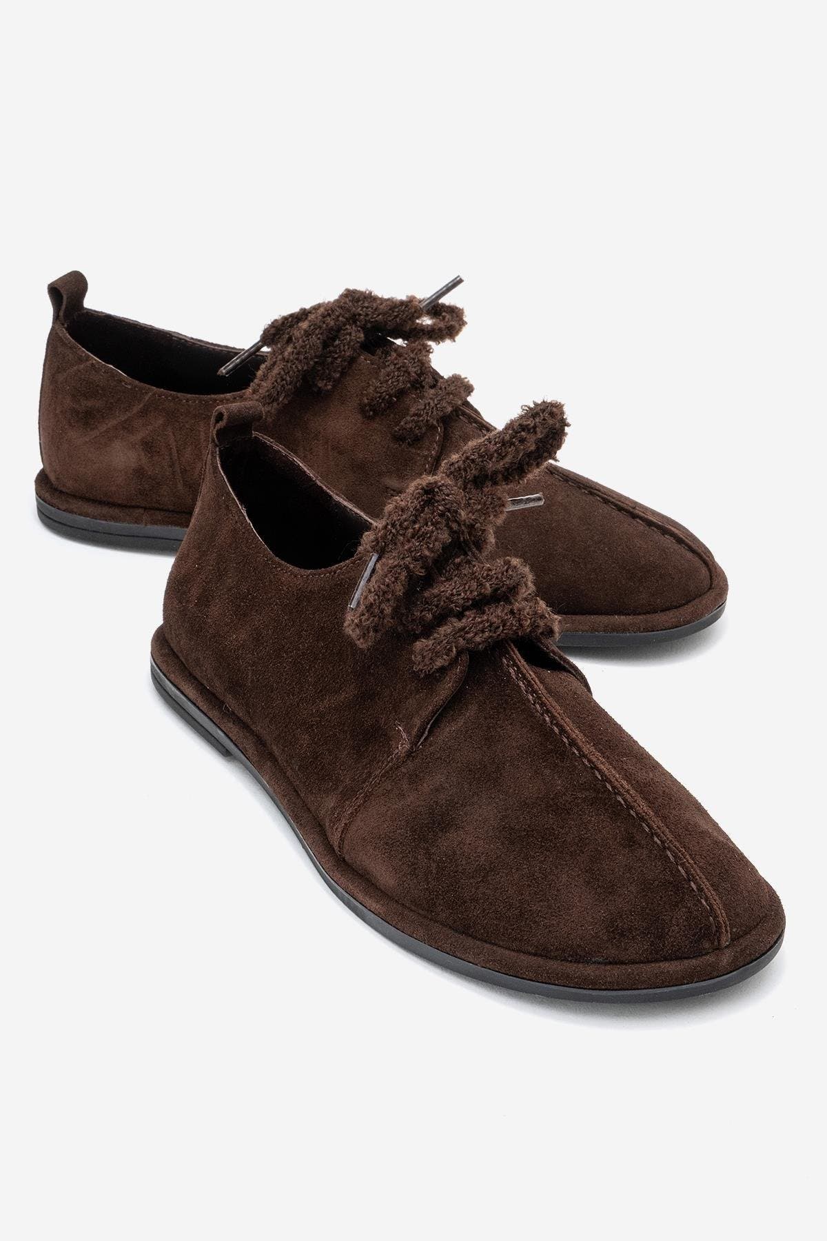 Denora Leather Lace Up Shoes, Alternate, color, Brown Suede Leather