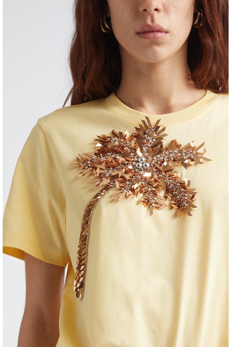 Palm Embroidered T-Shirt, Alternate, color, GOLD
