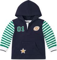 Florence Eiseman Hooded Knit Shirt With Varsity Football Motifs