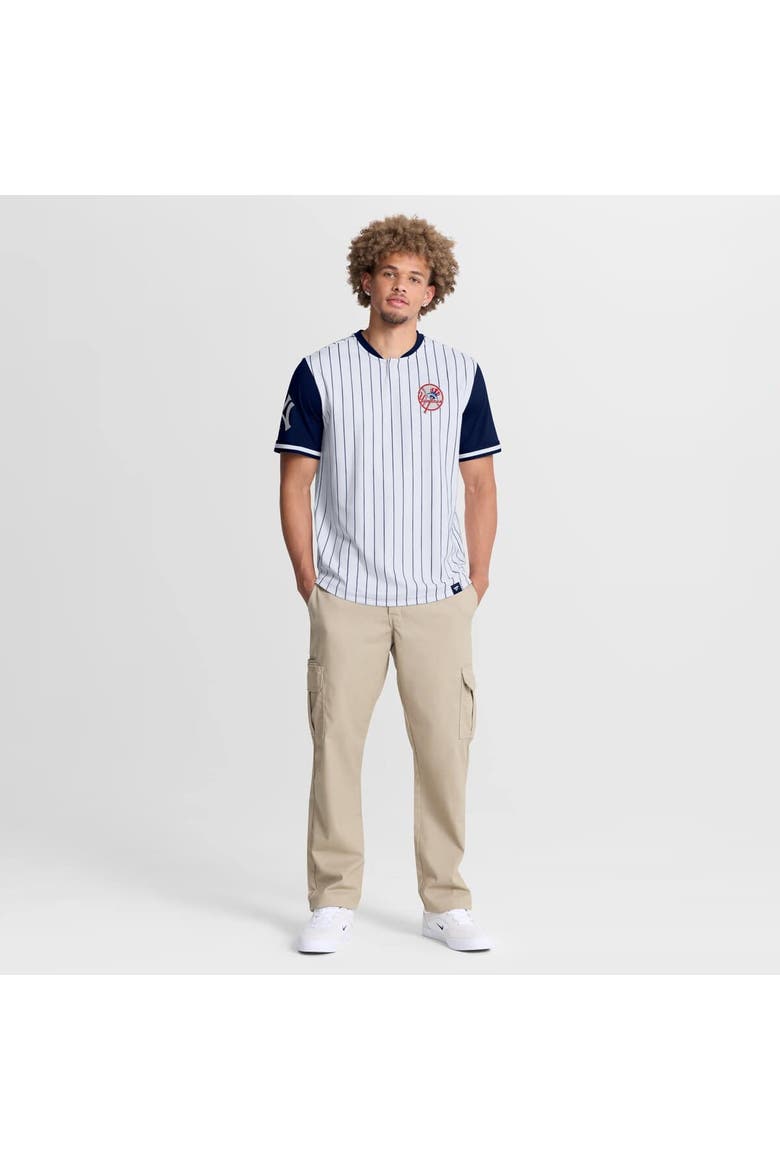 Men's Fanatics White/Navy New York Yankees Pinstripe Walk Off Shirt, Alternate, color, White