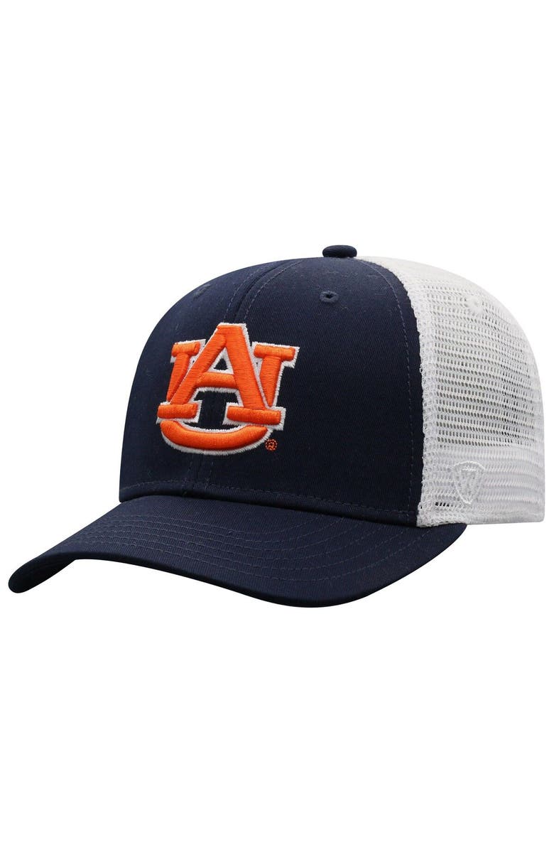 TOP OF THE WORLD Men's Top of the World Navy/White Auburn Tigers Trucker Snapback Hat, Main, color, Navy