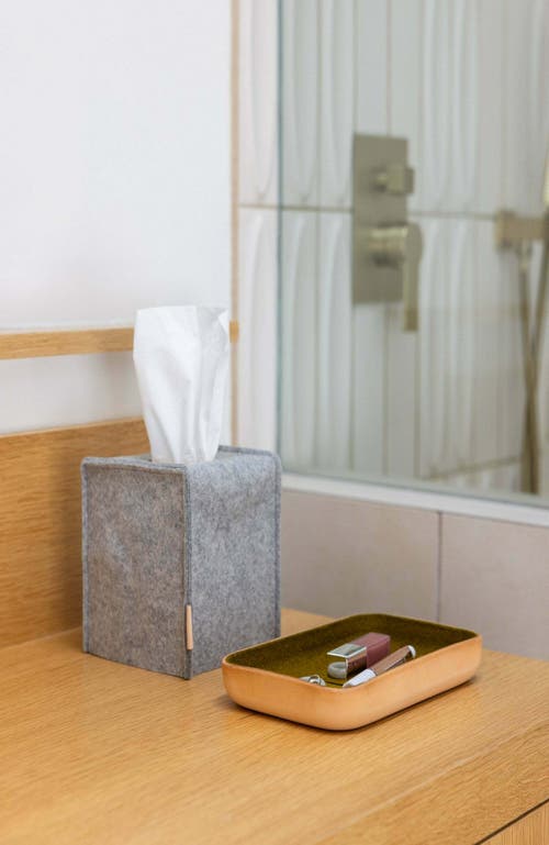 Graf & Lantz Graf Lantz Merino Wool Small Tissue Box Cover In Gray