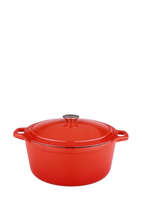 Cast Iron Orange 5 Qt. Covered Casserole Dish