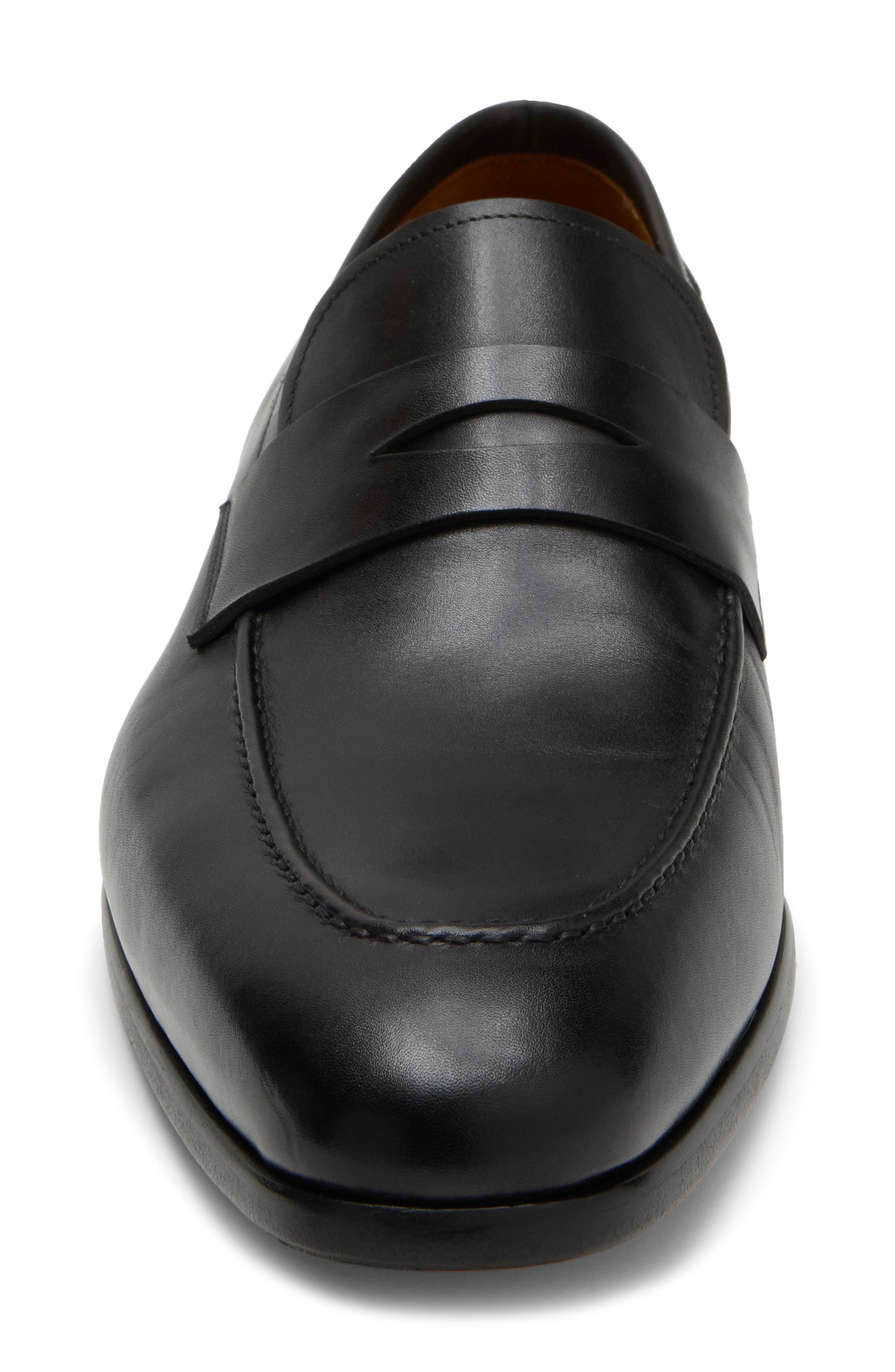 Marcell Leather Penny Loafer, Alternate, color, BLACK