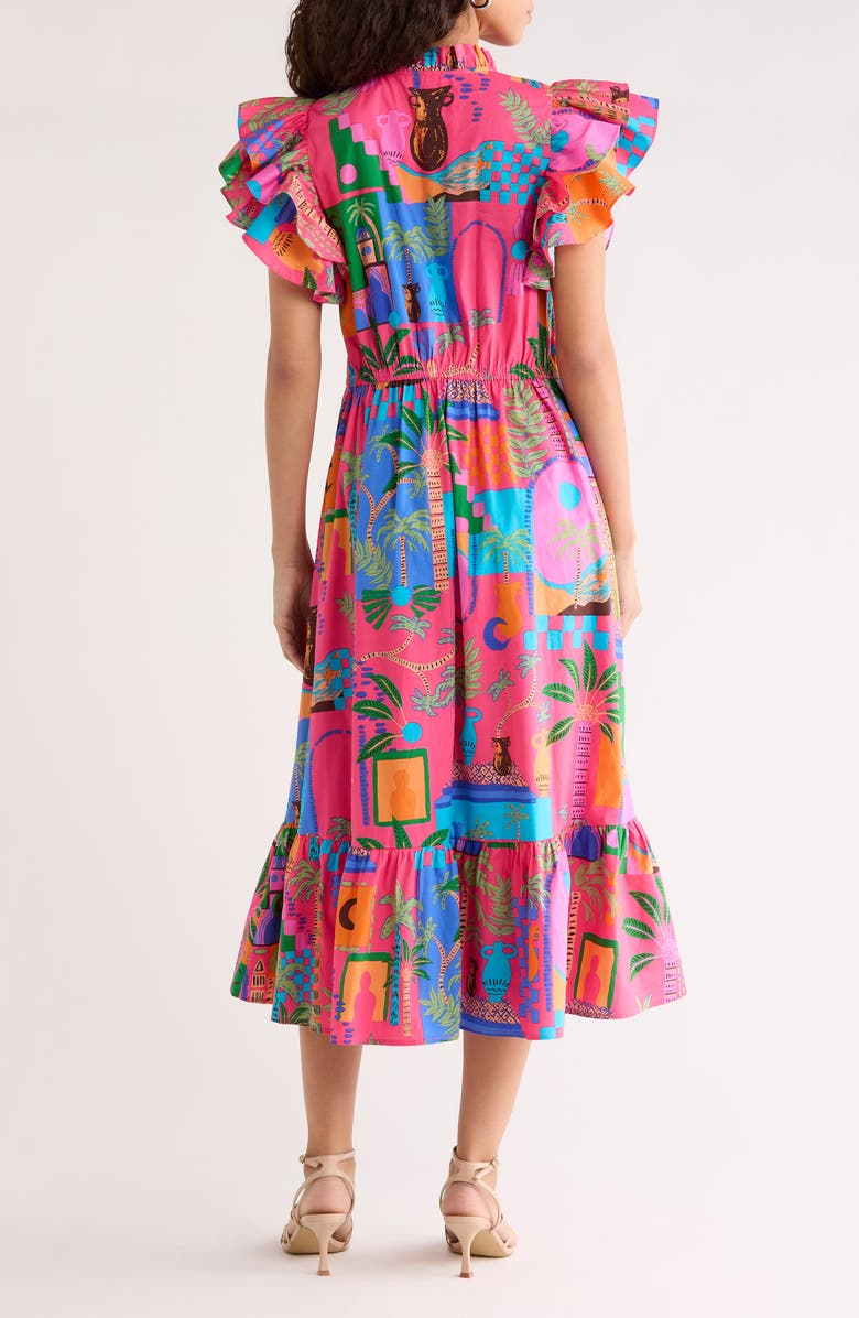 SUGARLIPS Lanus City Dillan Ruffle Midi Dress, Alternate, color,