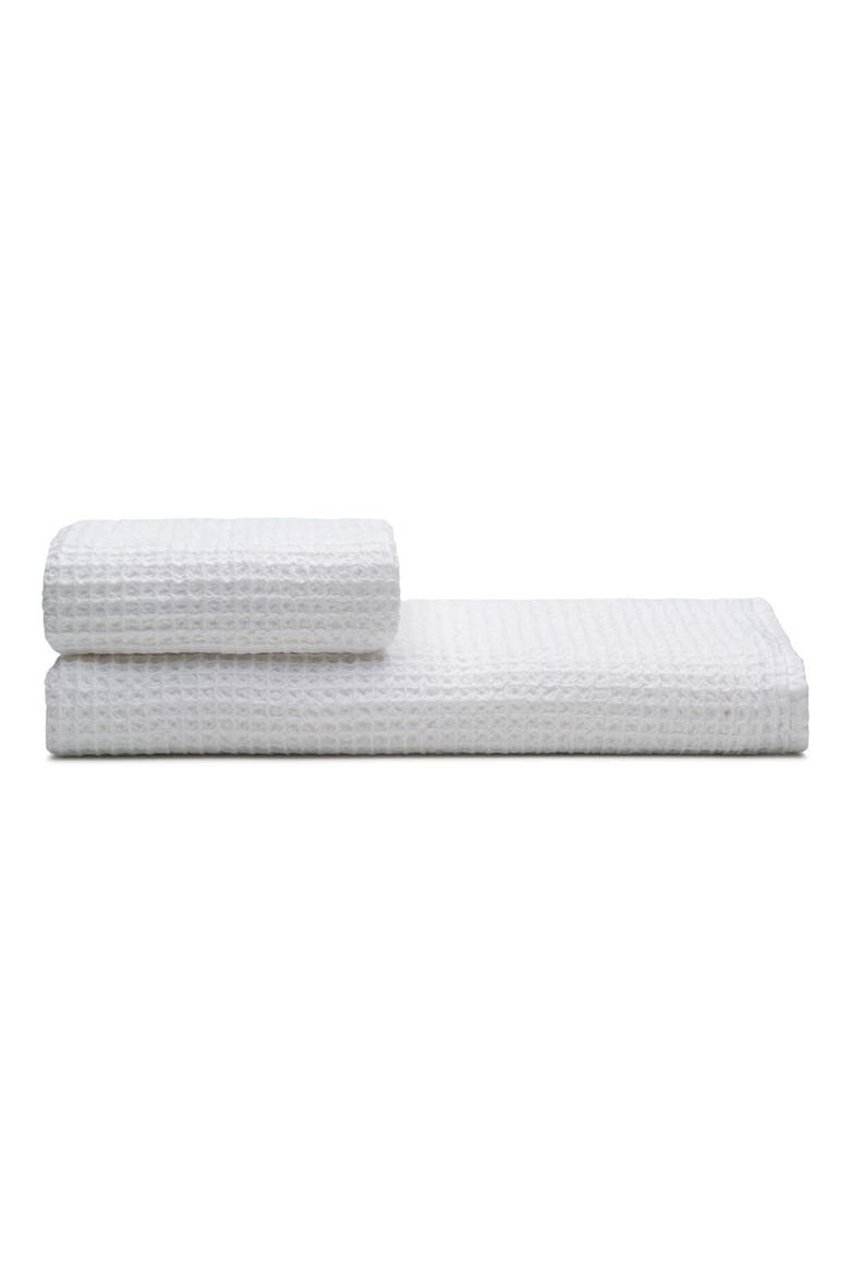 Waffle Turkish Cotton Bath and Hand Towel - Set, Main, color, White