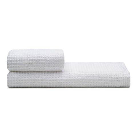 Waffle Turkish Cotton Bath and Hand Towel - Set