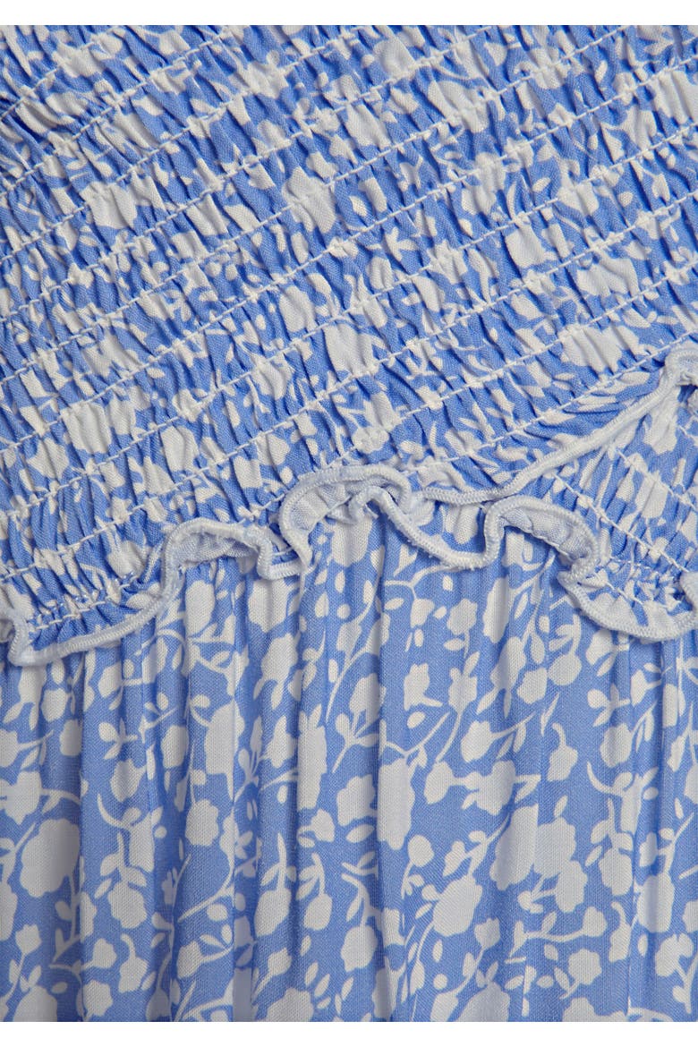 Smocked Pattern Dress, Alternate, color, Blue-Patterned