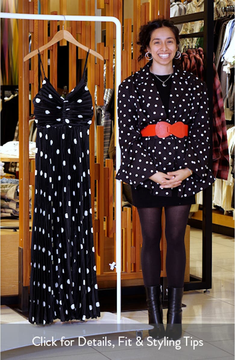 Naira Dot Pleated Maxi Dress, sales video thumbnail