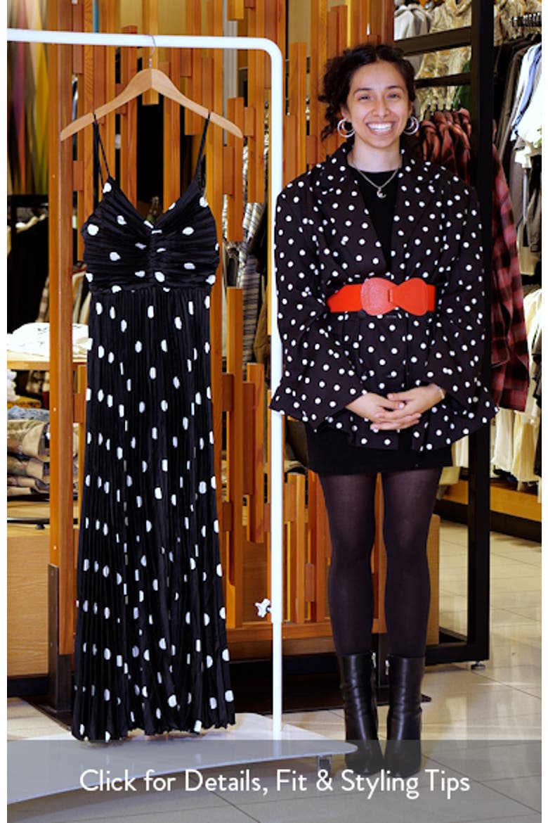 Naira Dot Pleated Maxi Dress video