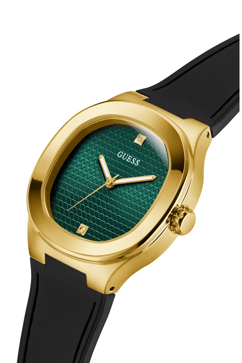 Headline Silicone Strap Watch, 42mm, Alternate, color, GREEN