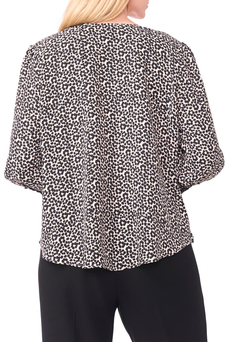 Flower Dot Wrap Top, Alternate, color, BIRCH