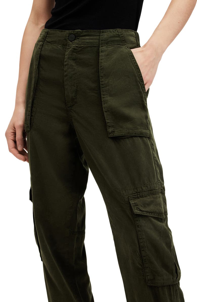 AllSaints Freda Tencel<sup>®</sup> Lyocell Cargo Joggers, Alternate, color, Khaki Green