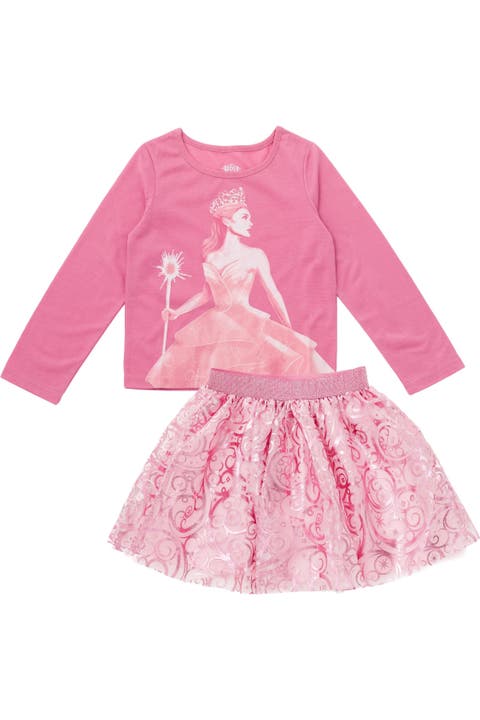 2-Piece Long Sleeve T-Shirt and Tutu Skirt Set
